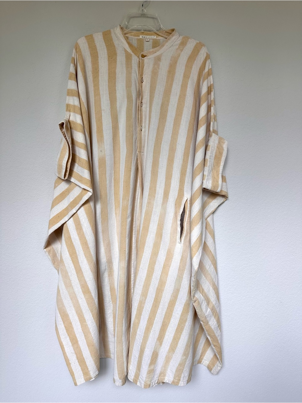 11.11 eleven eleven Cotton Stripe Dress Pockets Oversized L